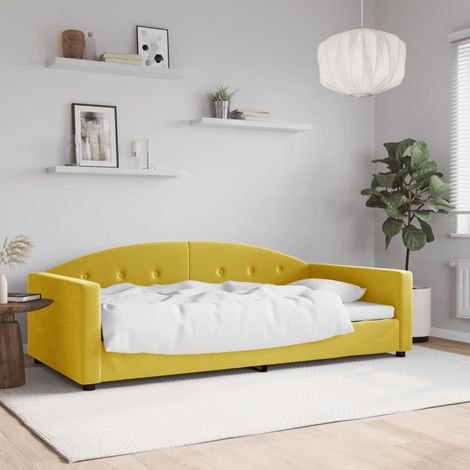 Lit de repos sans matelas jaune 100x200 cm velours vidaXL (1/5)