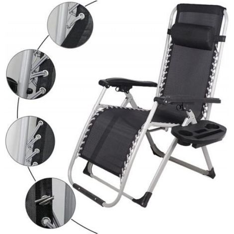 Cordons Elastiques Pour Chaise Zero Gravite - 4 Pieces 2x2m + 2x1 3m - Remplacement Pour Transat Et Fauteuil Inclinable (1/5)