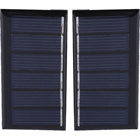 Lot de 2 mini panneaux solaires portables 3V 80mA pour chargeur de batterie DIY (67,5 x 34,5 mm) (1/5)