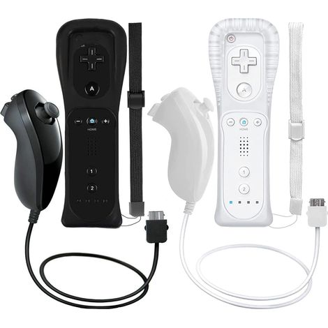 Pack de 2 manettes sans fil et Nunchuk pour consoles Wii et Wii U - Parfait (1/5)
