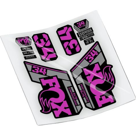 Pegatinas de vinilo duradero, ajuste personalizado para horquillas de bicicleta, color fucsia. (1/2)