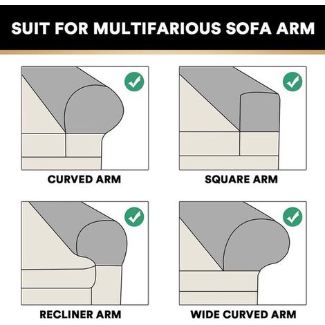 Housses d'accoudoirs en velours (2 pièces), en élasthanne, extensibles, pour fauteuils et canapés, protections pour fauteuils et canapés avec axes pivotants (1/5)