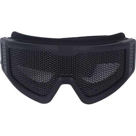 Ortviai Lunettes de Sécurité Anti-chocs avec Maille Métallique Noires – Protection Contre le Vent et le Sable pour Extérieur