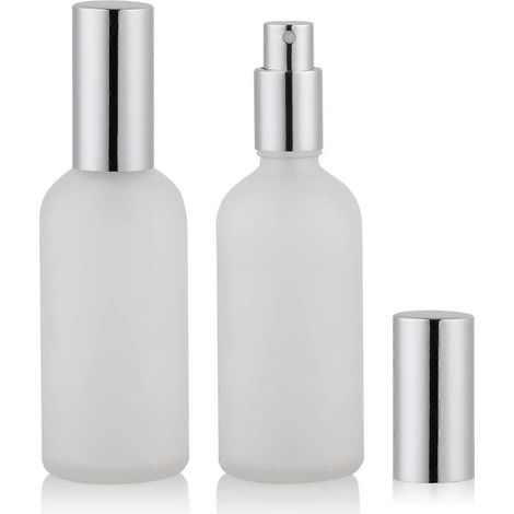 Flacon vaporisateur vide en verre dépoli 100 ml, atomiseur de parfum, brumisateur à fine brume (lot de 2) (1/5)