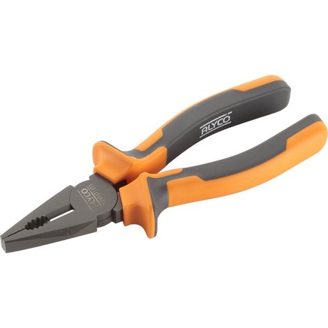 ALICATE UNIVERSAL MANGO BIMATERIAL 180 MM ALYCO ORANGE