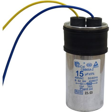DTEKGAZ - [Zwei Originalkondensatoren] CBB65 15UF 450V Anlaufkondensatoren für vollautomatische Waschmaschinen, geeignet zum Anlaufen der Motoren von Haier, Midea und anderen Waschmaschinen.