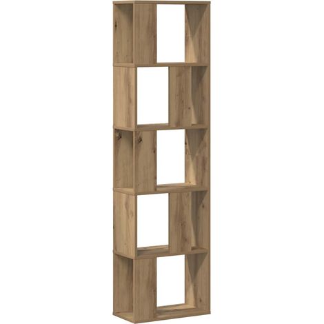 Bibliothèque 5 niveaux,Armoire à Livres chêne artisanal bois ingénierie CFW1453420 (1/5)