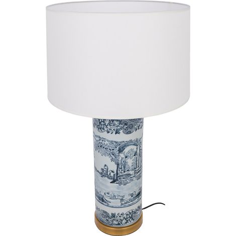 Lámpara de mesa de cerámica azul D38x65h cm (1/5)