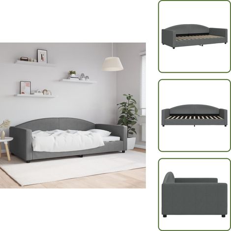 Sofá cama 2 en 1 - vidaXL Sofá cama sin colchón tela gris oscuro 100x200 cm - Sofá cama moderno