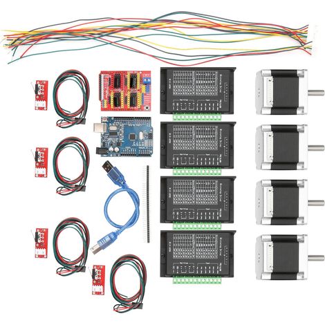Lot 3D CNC Kit Shield Contrôleur Moteur Pas à Pas Nema 23 Capteur Fin Course TB6600 DC9‑40V 8mm (1/5)