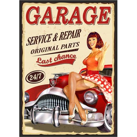 Bild Poster im Rahmen 53x73 cm Garage Pinup P1845 (1/4)
