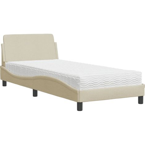Maison Exclusive - Letto con Materasso Dover Crema 80x200 cm in Tessuto