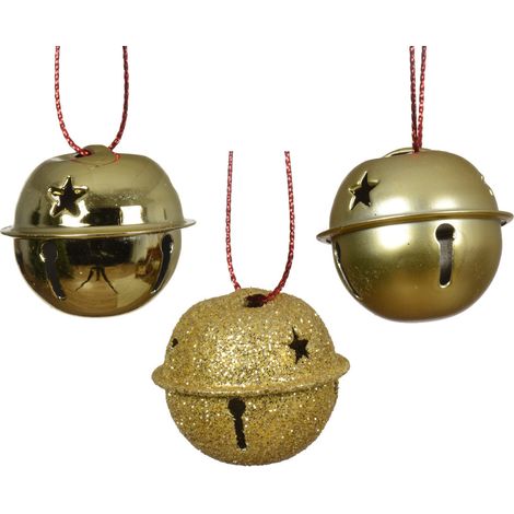 CONFEZIONE DA 12 CAMPANELLE DI NATALE, Ø3 CM, COLORE ORO