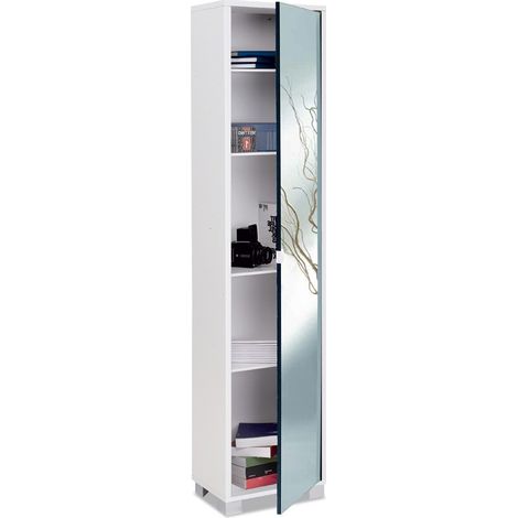 Colonna 1 Anta Specchio 43L x 29P x h190 – Finitura Bianco Fiammato – Sarmog (1/10)