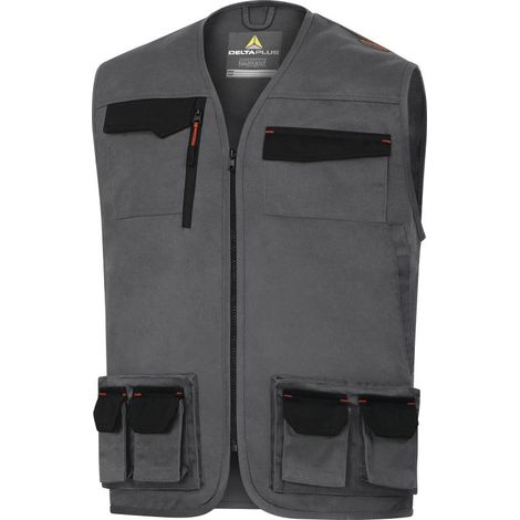 GILET DE TRAVAIL DELTA PLUS MACH2 GRIS ORANGE - M2GI3GO0 52/54 (L) (1/2)