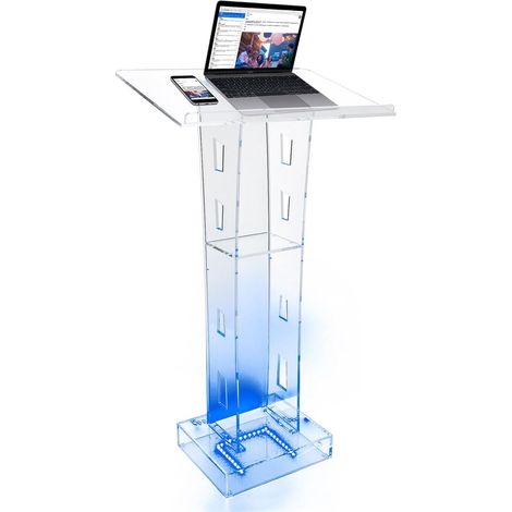 Support de Podium Acrylique avec LED Transparent 110 cm Podium églises pupitre Grand Plateau de Lecture Salle de Classe Podium Clair chaire chrétienne Lucite chaire D'Église (1/5)