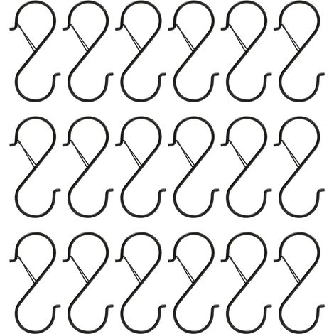 Crochets en S Métalliques Lot de 18 Pièces Accroches Robustes pour Cuisine Rangement Mural Sans Perçage Ustensiles Vêtements (1/5)