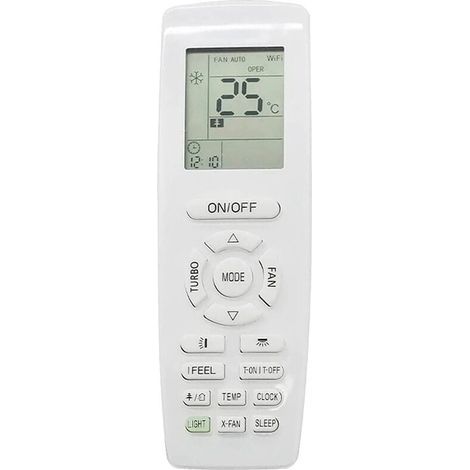Télécommande de climatiseur YAP1F – Compatible GREE – Fonction chauffage et refroidissement – Alimentation 2 piles AA – Matériau ABS (1/5)