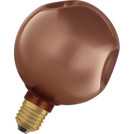 OSRAM Lampe LED en verre DECOR FLAT Electro Retro, petite Ø125mm, rose, E27, 3,5W, 300lm, 2700K, blanc chaud, electroball