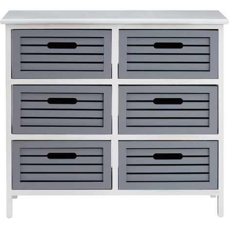 Premier Housewares Vermont 6 Grey Drawers Unit