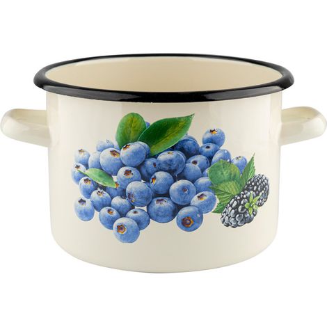 Emaillierter Topf für Induktion und Gas Emalia Polska Pleszew Blueberry 20 cm 4,5 l