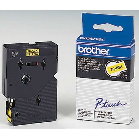 Brother Schwarz, Gelb - Rolle (0,9 cm x 8 m) 1 Kassette(n) laminiertes Band (1/5)