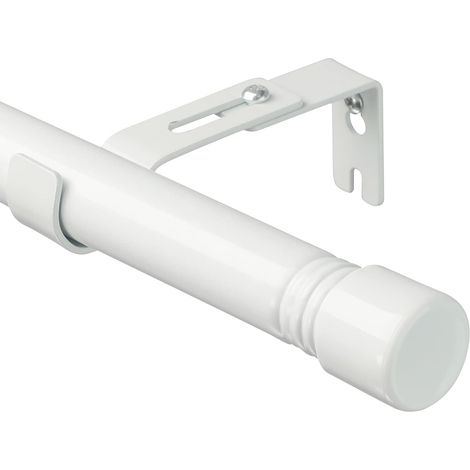 Barre à rideaux Blanc Extensible, 76-365cm, tringle à rideaux réglable en métal, Barre à rideaux à disques avec supports et embouts pour chambre à coucher, salon (1/5)