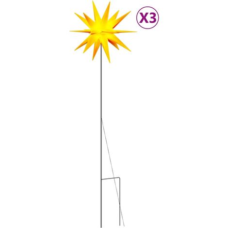Maison Exclusive - Luci di Natale con Picce LED 3 pz Pieghevoli Gialle 35 cm (1/5)