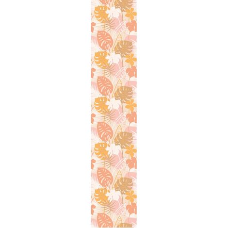 Papier Peint Intissé Pré-encollé Rouleau Wallpaper Tropical Feuilles de Palmier Ensoleillées Adhésif Décorative 1 Roulle de H300 x L60 cm (1/4)