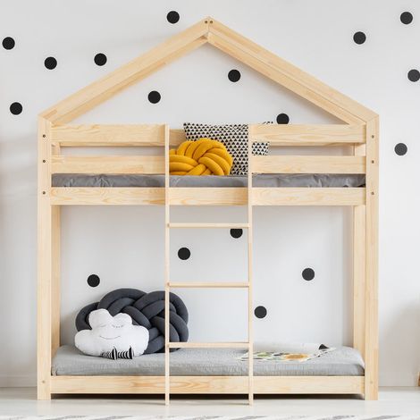 Litera casita 70x140 con somier Hortense Madera (1/4)