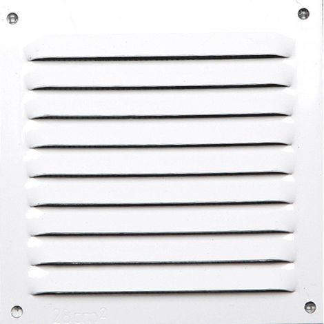 Sivac – Grille aération VMC aluminium laquée blanche 15x15 cm – Moustiquaire intégrée – Passage d'air 60 cm² – Épaisseur 0,8 cm