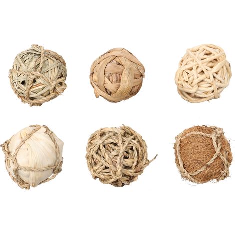 Lot de 6 balles naturelles 6 cm pour rongeurs (1/3)