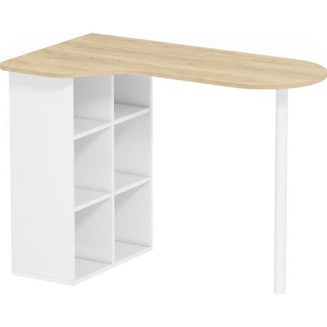 Bureau irrégulier et table d'ordinateur - 100 x 59 cm, chêne - Bois moderne - Pour chambre, bureau - Design original et pratique - Gain de place (1/5)