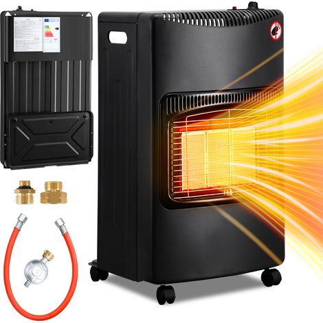 Riscaldatore a gas a infrarossi pieghevole da 4,2KW, tubo flessibile e regolatore con convertitore europeo