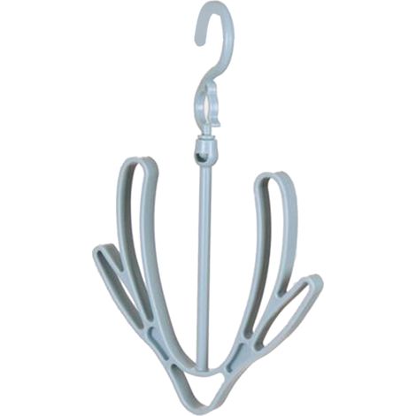 Étagère à chaussures en matériau PP, rotative à 360°, coupe-vent, connectable, pour ranger chaussures, foulards et chapeaux (bleu). (1/4)