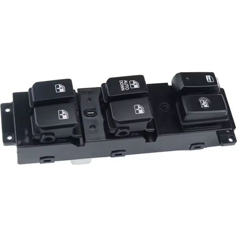 935702B100 est un interrupteur pour la commande de la vitre avant gauche d'un véhicule Hyundai Santa Fe, 2007-2011. (1/4)