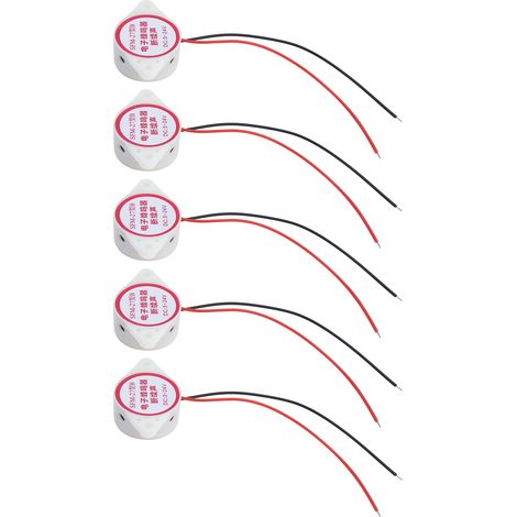 5 pièces alarme sonore bip piézo électrique actif 80dB ABS Kit haute sensibilité SFM-27BWhite (1/5)