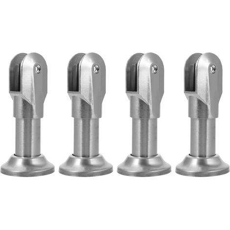 Lot de 4 pieds en inox pour cabine de toilettes - En acier inoxydable - Pour cloison de toilettes - Idéal pour les petits (1/5)