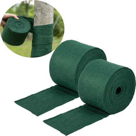 2 pièces film double couche (12 cm 20 m) tissu de protection pour tronc d'arbre d'hiver housse de protection pour plantes d'arbustes film de bandage antigel hydratant outils de jardin (1/2)