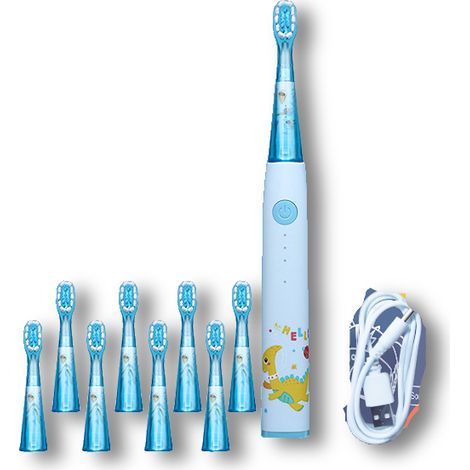 (1 article) Brosse à dents électrique pour enfants, brosse à dents portable sonique rechargeable à poils souples, brosse à dents de dessin animé