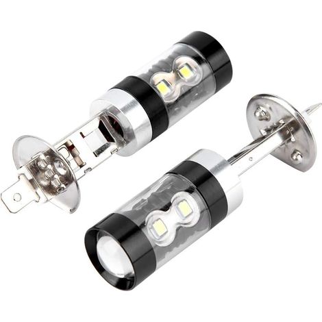 Ampoule De Phare, 2pcs H1 8000K Blanc 50W LED Haute Ampoule De Phare Lumineux Kit Brouillard Lampe De Conduite De Voiture (1/5)