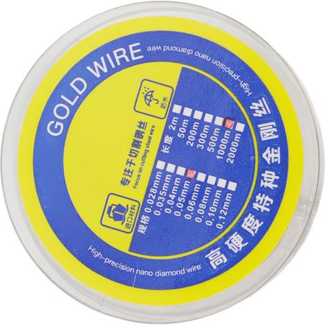 Fil de séparation pour écrans LCD en acier allié au tungstène, fil de coupe incisif pour une coupe rapide et nette, 0,05 mm, 1000 m (1/5)