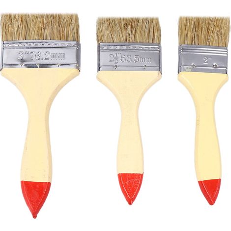 Pinceau Peinture - Manche Bois - Soies Synthétiques - Pour Murs et Meubles - 10 Pièces (1 1,5 2 2,5 3 Pouces) (1/4)