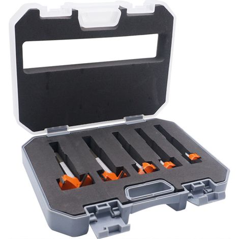 5-teiliges Fossner Holzbearbeitungsbohrer-Set, Lochsäge für Holzbearbeitung, Holzbearbeitungswerkzeuge, geeignet für Holzpflege und Modellbau, Größen 15-35 mm.