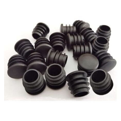 Bouchons ronds en plastique, 40 pièces, embouts de tube noirs pour meubles coulissants, chaises/pieds (16 mm)