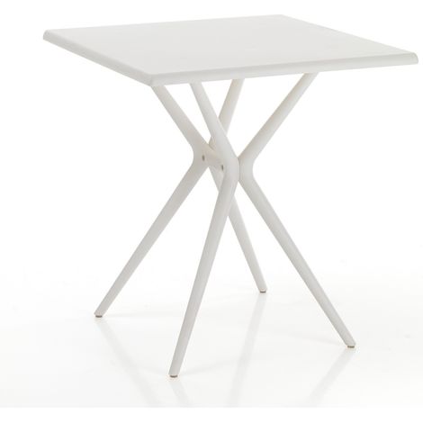 Tavolo da giardino in polipropilene leggero e anti UV 70x70cm Minot - Bianco