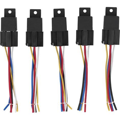 aqxreight Relais Automobile 5pcs 5 Broches Copper ABS Cover Stable Relais de Voiture de Connexion Radieuse 12V 40A (1/5)