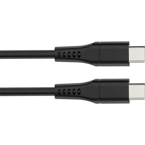 Cable USB - USB 2.0 C a C 60W, 480 Mbps, Plateado de Níquel, Cable TPE - 1 Metro