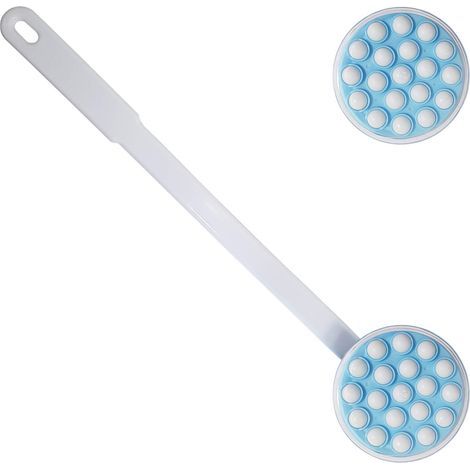 Rückenlotion-Applikator – 58 cm langer Verlängerungsgriff – 19 rotierende Massagerollen – Für Duschgel, Körpercreme, Sonnenschutzöl – 3-teiliges Set (1/5)