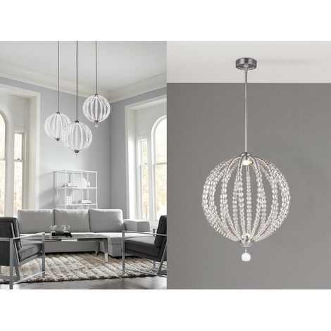 Elstead Oberlin - LED 2 Light Medium Spherical Deckenanhänger Satin Nickel (1/5)